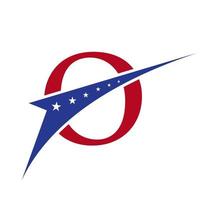 letra inicial o logotipo americano para la identidad empresarial, corporativa y de la empresa. logo americano de estados unidos vector