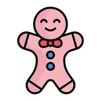 Modern vector icon of gingerbread man in trendy style