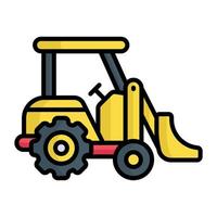 A perfect design icon of excavator in modern trendy style vector