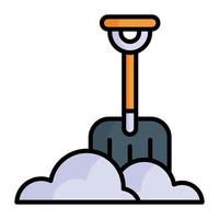 An icon of snow shovel in modern design style vector