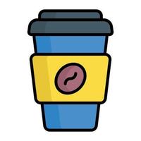 A beautiful vector icon of takeaway coffee glass