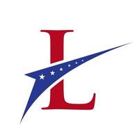 letra inicial l logo americano para identidad empresarial, corporativa y de empresa. logo americano de estados unidos vector