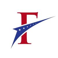 logotipo inicial de la letra f americana para la identidad empresarial, corporativa y de la empresa. logo americano de estados unidos vector