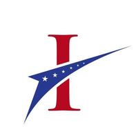 letra inicial i logo americano para identidad empresarial, corporativa y de empresa. logo americano de estados unidos vector