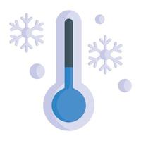 icono de vector de temperatura de copo de nieve de invierno