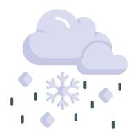 icono de moda de vector de caída de nieve, diseño editable de lluvia helada