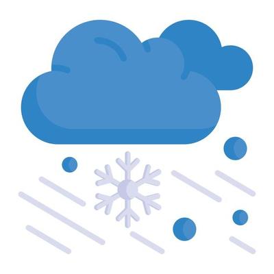 Snowflakes falling from cloud denoting snow falling