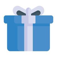 A beautiful wrapped gift box decorative with ribbon bow vector icon