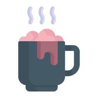 For a refreshment a hot coffee cup style in trendy icon vector