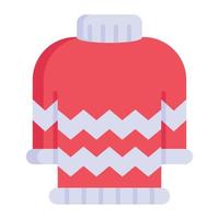 Sweater icon for winter season men apparel vector style