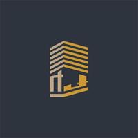 NJ initial monogram real estate logo ideas vector