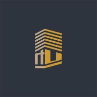 NU initial monogram real estate logo ideas vector