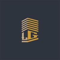 ideas de logotipo de bienes raíces con monograma inicial de lg vector