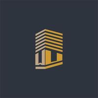 WU initial monogram real estate logo ideas vector