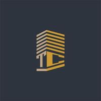 ideas de logotipo de bienes raíces con monograma inicial de tc vector