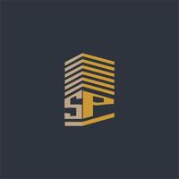 SP initial monogram real estate logo ideas vector