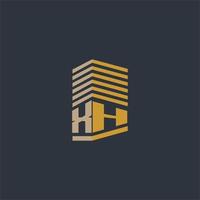 xh monograma inicial ideas de logotipo de bienes raíces vector