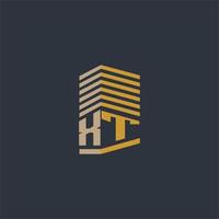 xt monograma inicial ideas de logotipo de bienes raíces vector