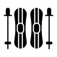 Snow ski vector icon, winter games