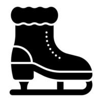 A handy vector icon of skating boot in trendy style