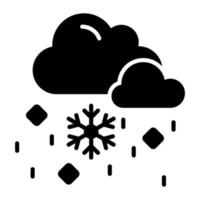 Snow falling vector trendy icon, editable design of freezing rain