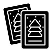 un icono de vector perfecto de tarjetas de Navidad en estilo moderno