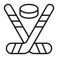 palos de hockey sobre hielo con diseño de icono de vector de disco