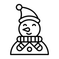 Snowman vector trendy icon on withe background