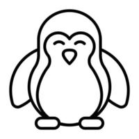 A cute and beautiful aquatic bird, vector icon of penguin