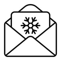 Christmas invitation card, envelop having paper vector icon