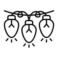 Decoration lights vector icon design, string lights editable style