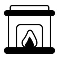 A fireplace vector icon design in trendy style