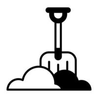 An icon of snow shovel in modern design style vector