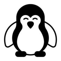 A cute and beautiful aquatic bird, vector icon of penguin