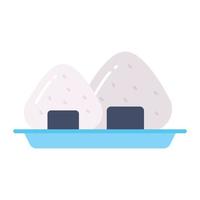 An icon of onigiri in modern and trendy style vector