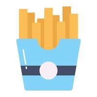 An icon of french fries, fast food concept vector