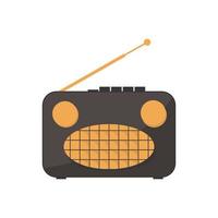 Old radio with antenna vector
