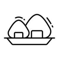 An icon of onigiri in modern and trendy style vector