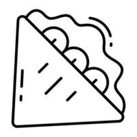 icono de vector de sándwich, concepto de comida rápida