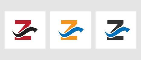 Letter Z Finance Logo Concept With Growth Arrow Symbol vector