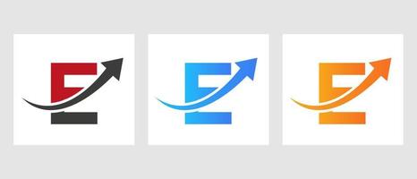 Letter E Finance Logo Concept With Growth Arrow Symbol vector