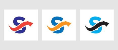 Letter S Finance Logo Concept With Growth Arrow Symbol vector