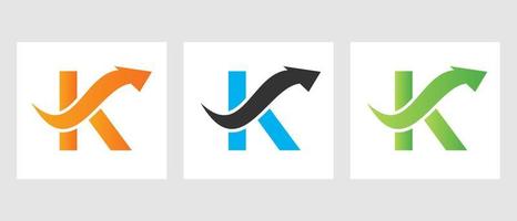 Letter K Finance Logo Concept With Growth Arrow Symbol vector