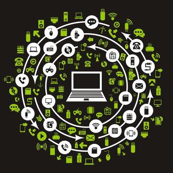 abstracción sobre el tema de la computadora vector