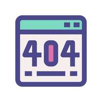 Icono de error 404 para su sitio web, móvil, presentación y diseño de logotipo. vector