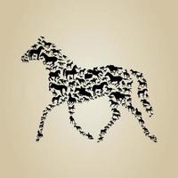 caballo hecho de caballos. una ilustración vectorial vector