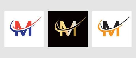 Initial Letter M Logo Design Template. Monogram Logotype Symbol vector