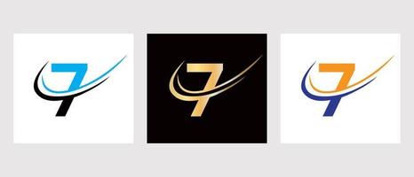 Initial Letter 7 Logo Design Template. Monogram Logotype Symbol vector