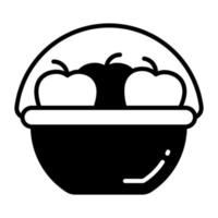 un hermoso diseño de canasta de manzanas, vector editable