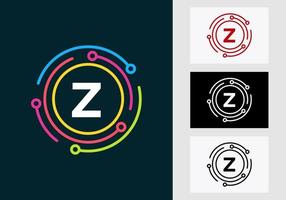 Letter Z Technology Logo Design. Network Logo Symbol vector